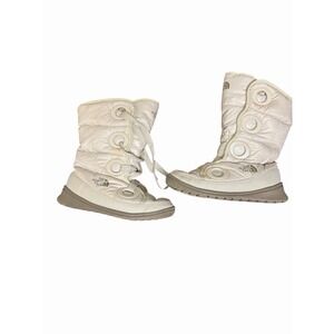 North Face Women's Snow Boots Destiny Goose Down Puffer AWMV Ivory  Boots Size 6